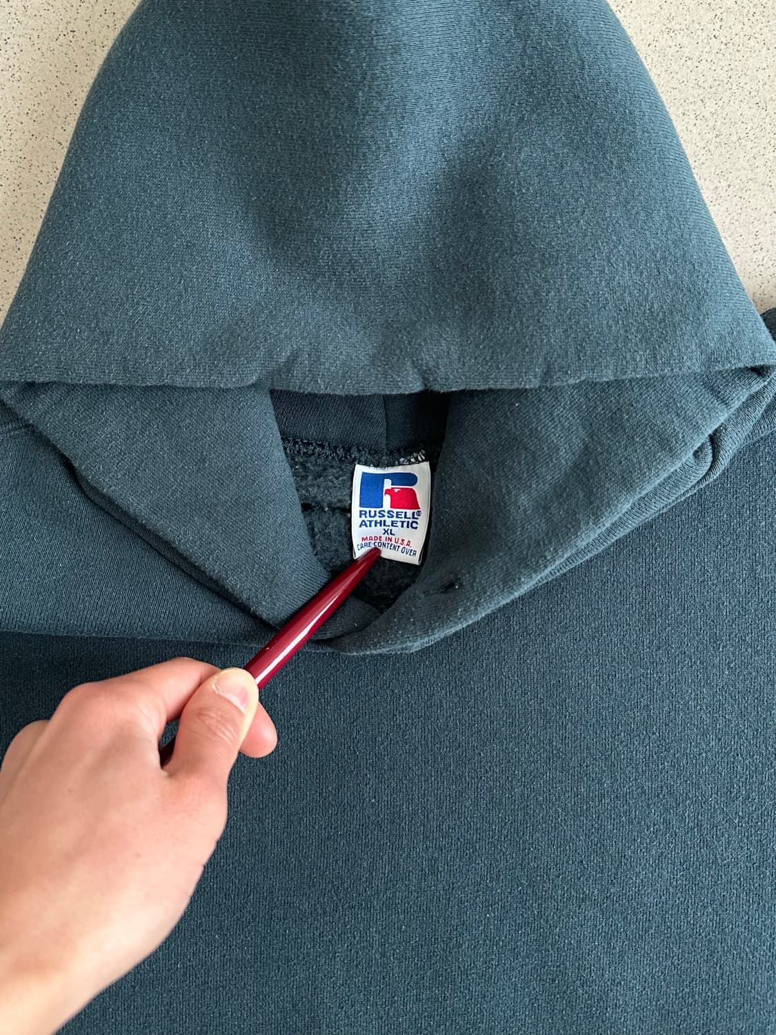 90s 빈티지 러셀 후드 그린 XL USA 상품이미지6