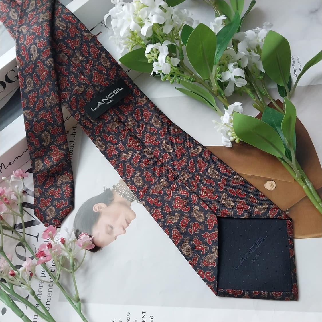 란셀 실크 네이비 페이즐리 패턴 넥타이 8.5cm A+등급 K1786
 상품이미지6