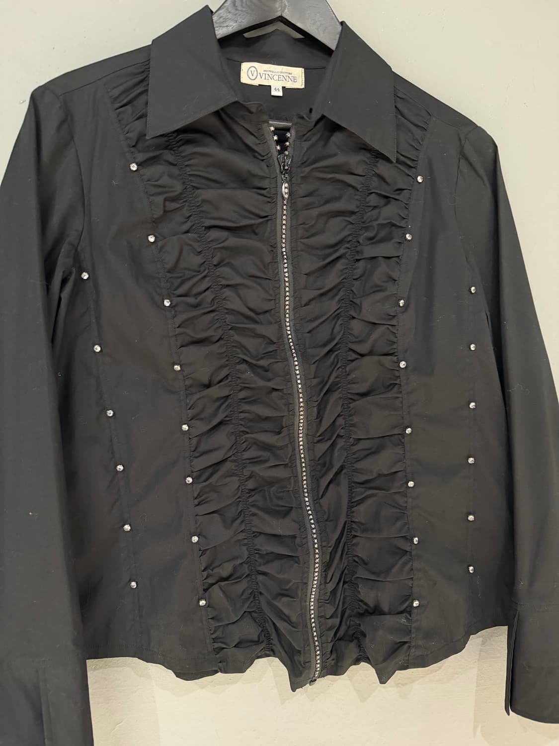 shirring detail cubic zipper jacket 상품이미지6