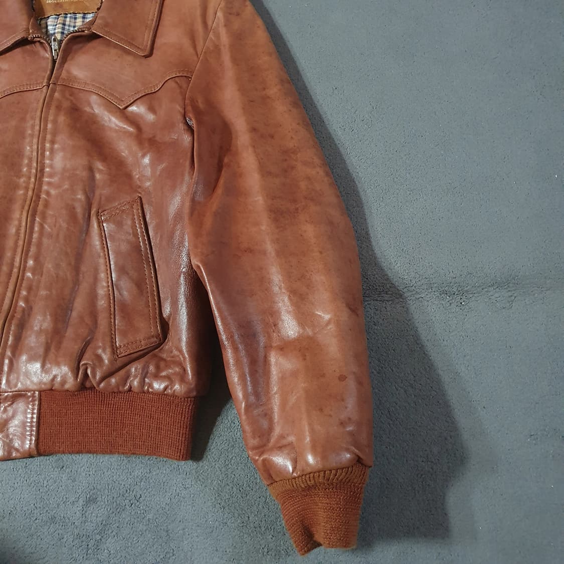80s William barry 아메리칸 웨스턴 레더 자켓 42 M 상품이미지5