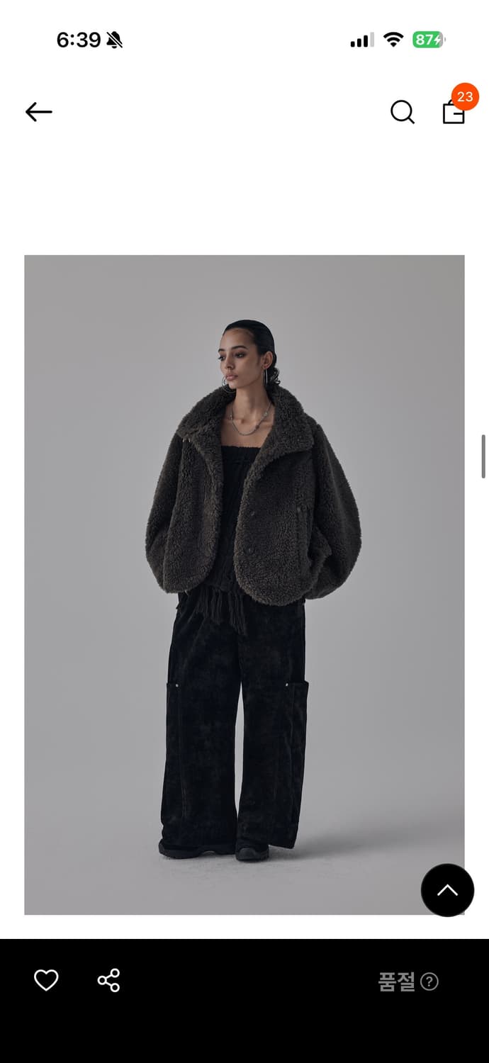 트리밍버드 쉐어링 퍼 자켓 차콜 Shearing Fur Jacket 상품이미지2