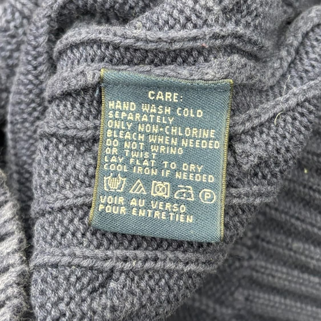 S 폴로랄프로렌 네이비 브이넥 케이블 코튼 니트 상품이미지5