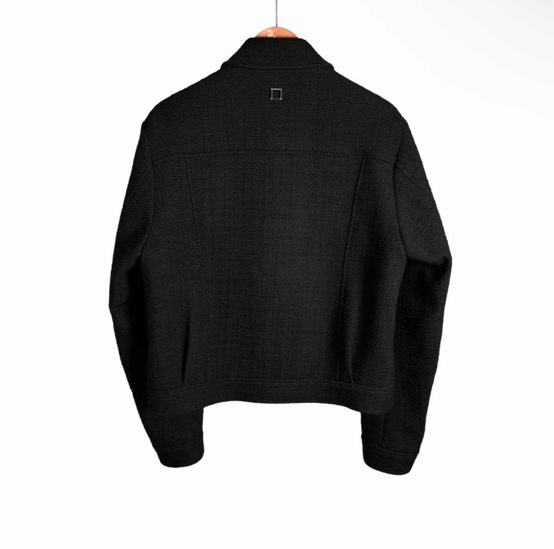 [44] 우영미 남성 25ss 트위드 집업 자켓 블랙 상품이미지2