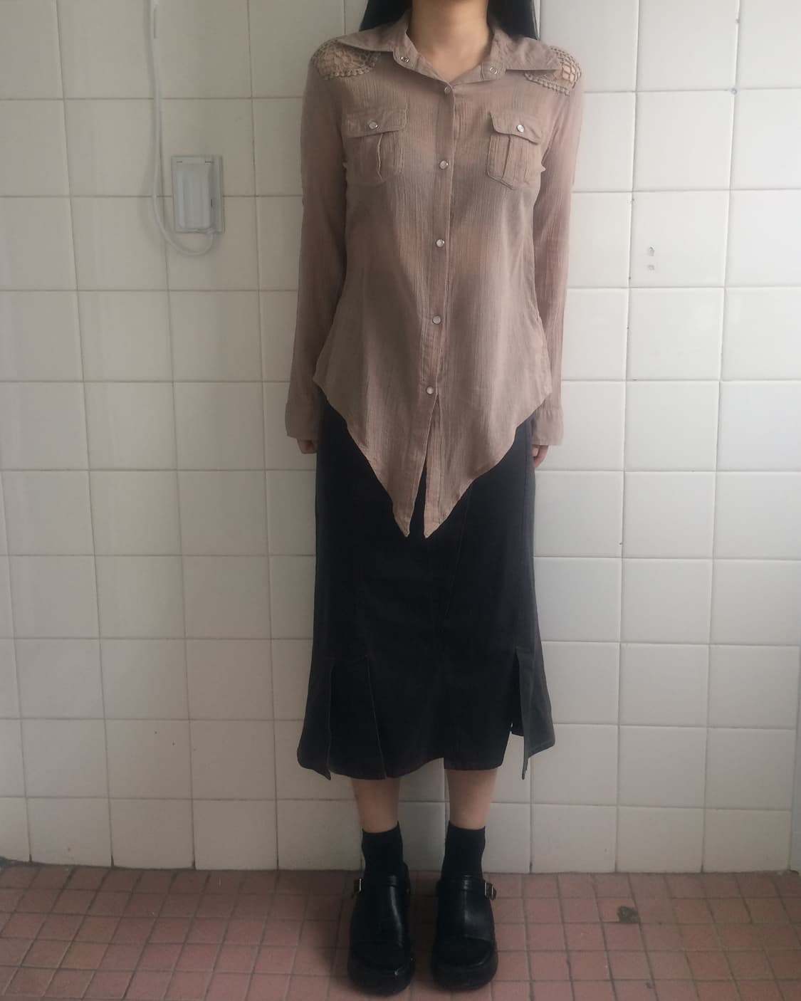 Crochet punching point shirt 상품이미지1