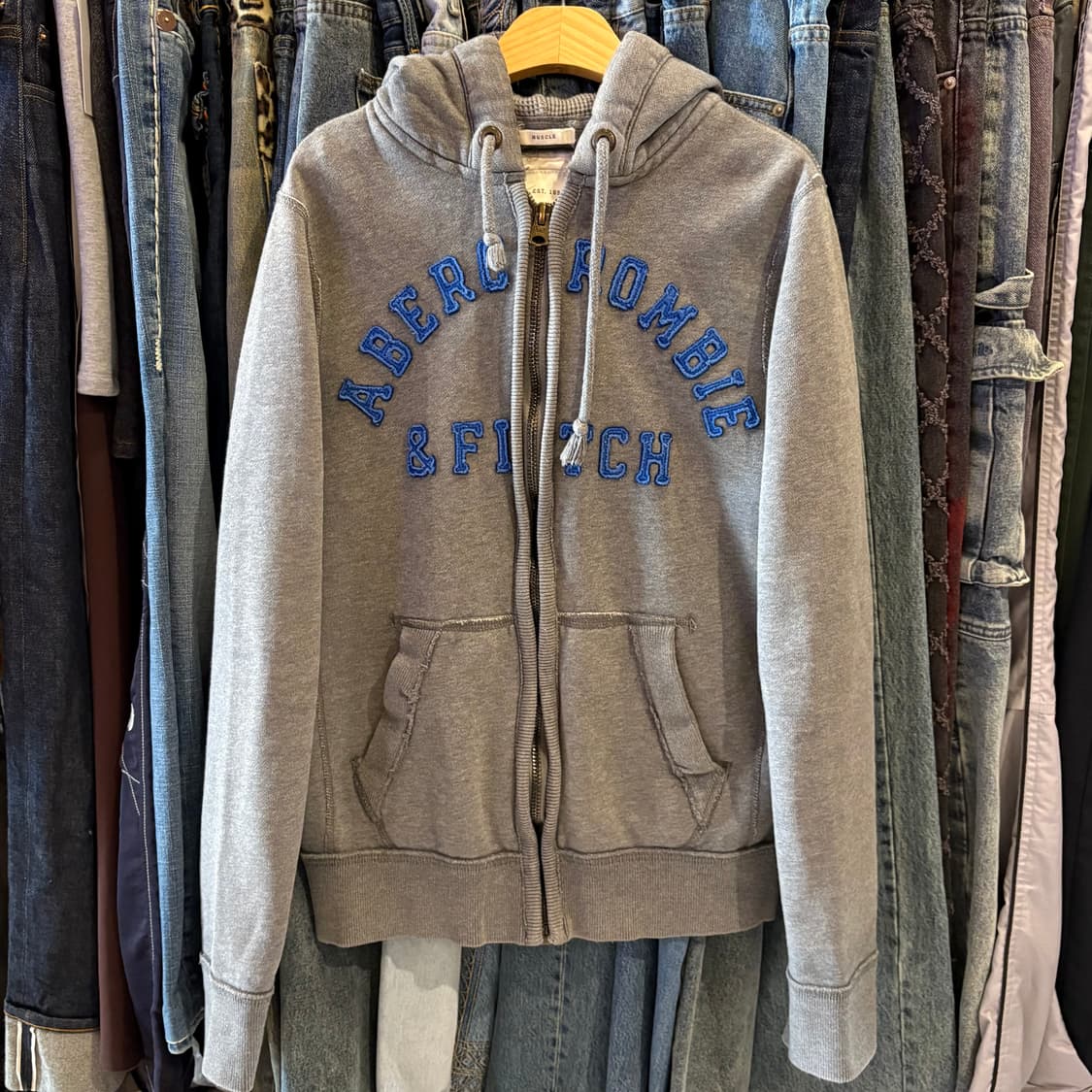 아베크롬비 회색 후드집업 상품이미지2