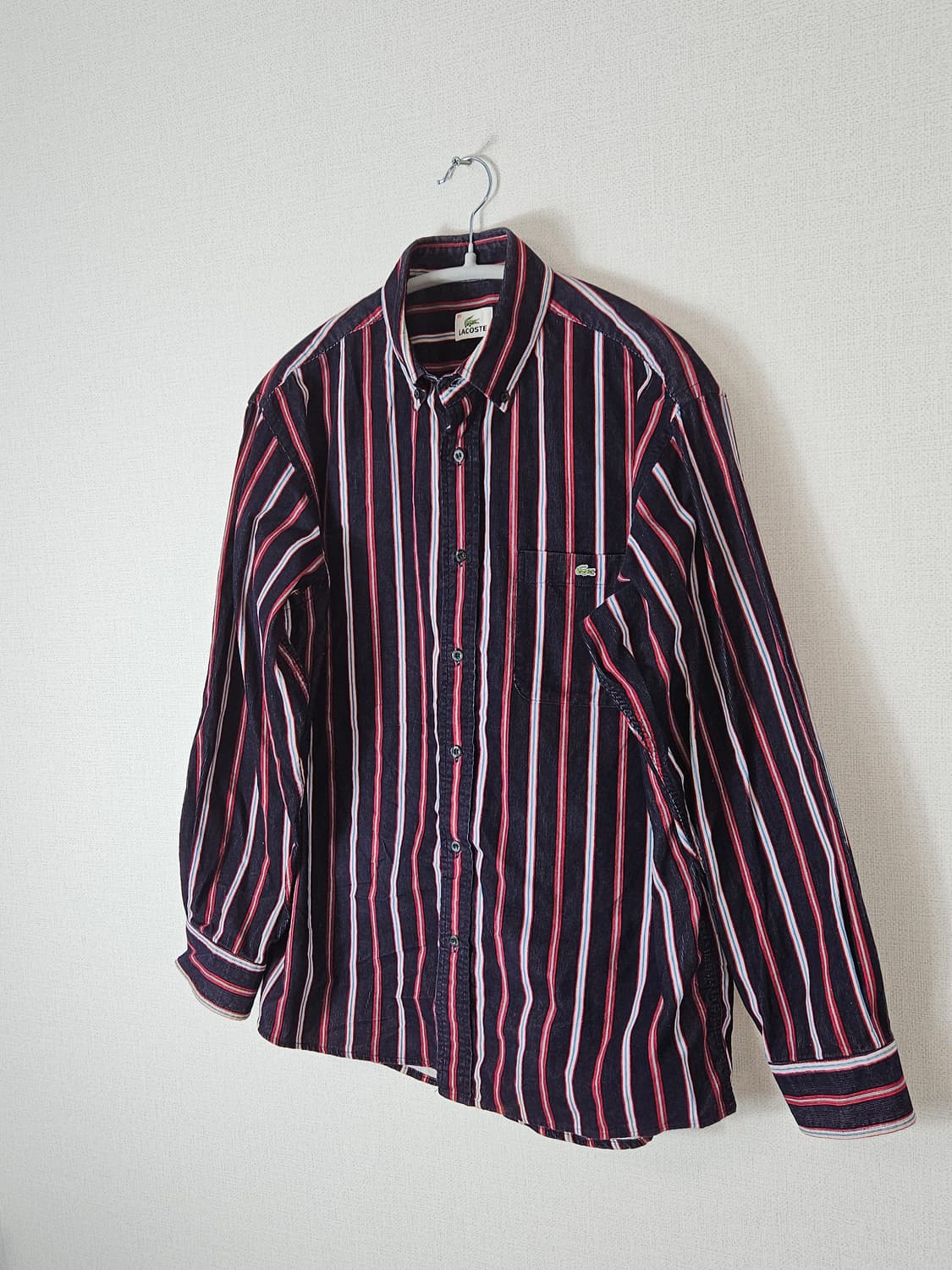 라코스테 스웨이드 셔츠 스트라이프 레드블랙 남성 95 상품이미지2