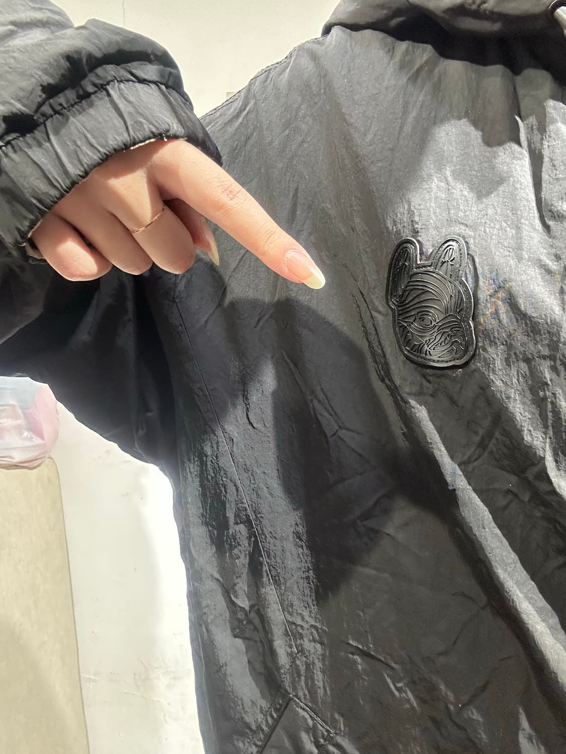 라이프워크 블랙 리버시블 오버핏 후드 바람막이 자켓 상품이미지4