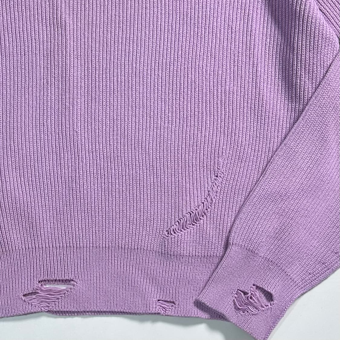 쿠어 연보라 디스트레스드 니트   상품이미지3