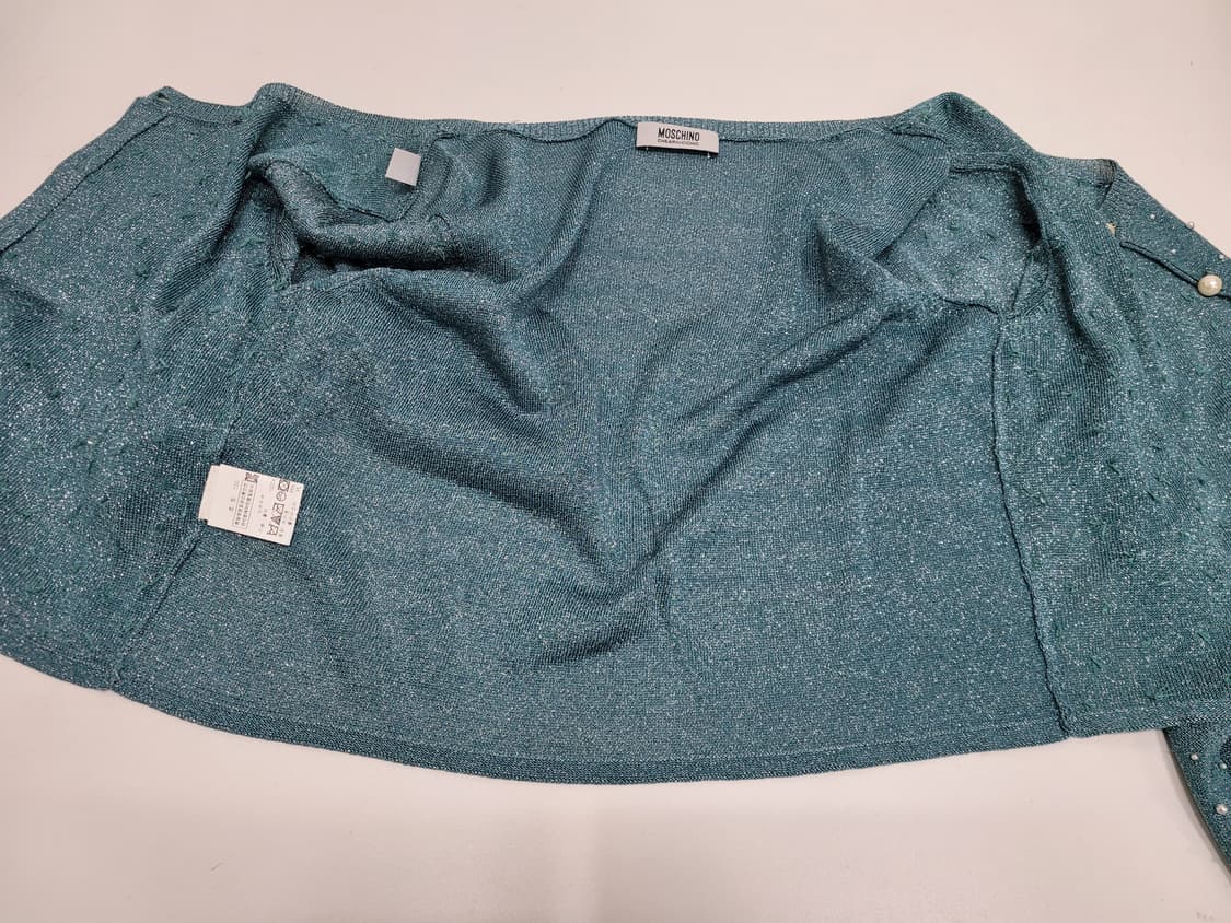 모스키노 칩앤시크 진주 장식 레이온 가디건 / 여 100 멜란지 블루
 상품이미지7