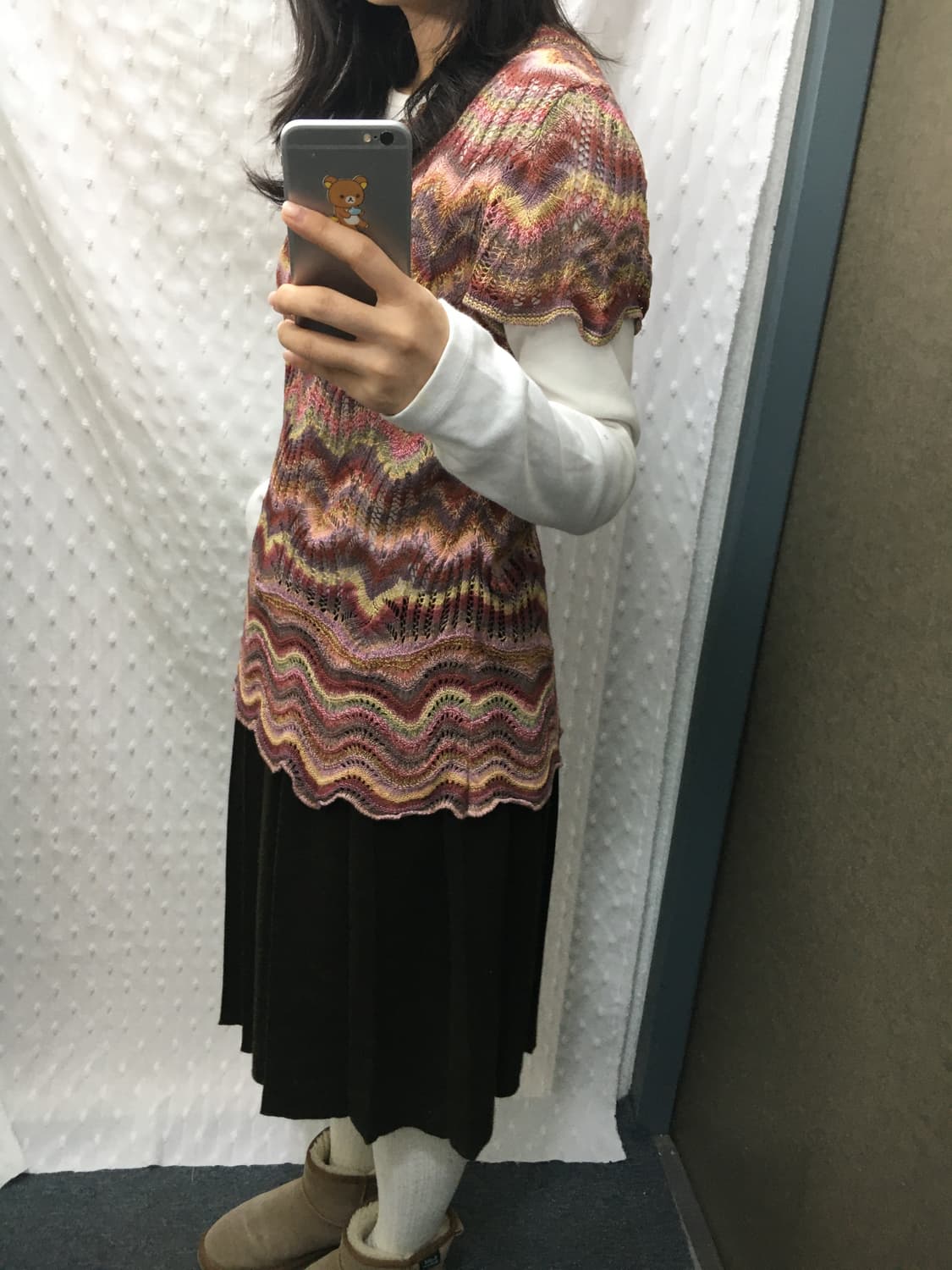 다채색 반소매 니트 탑 상품이미지4