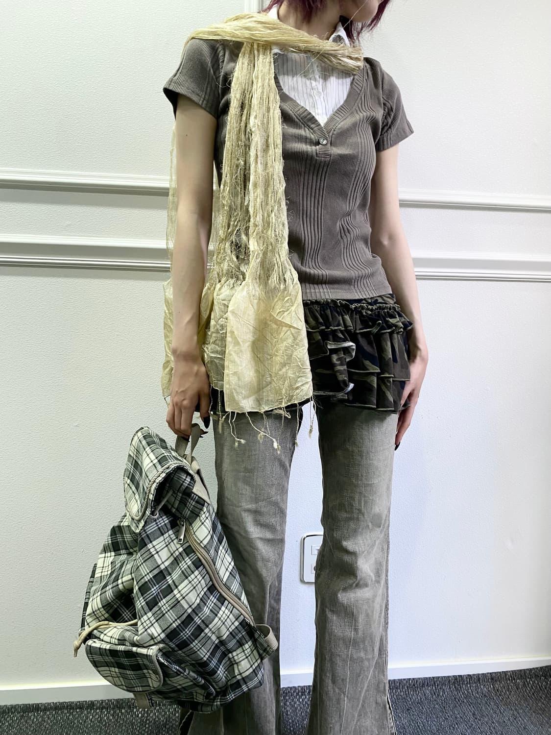 [ROMWE] Camo Pattern Layered Short Skirt 상품이미지6