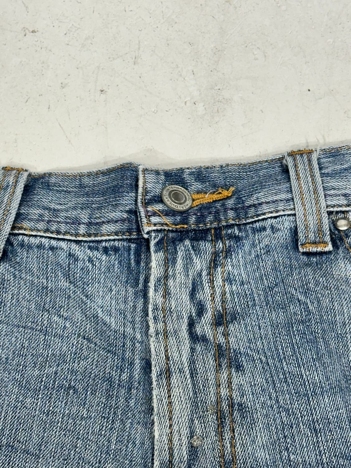 일본 빈티지 연청 데님 반바지 데미지 버뮤다 팬츠 상품이미지8