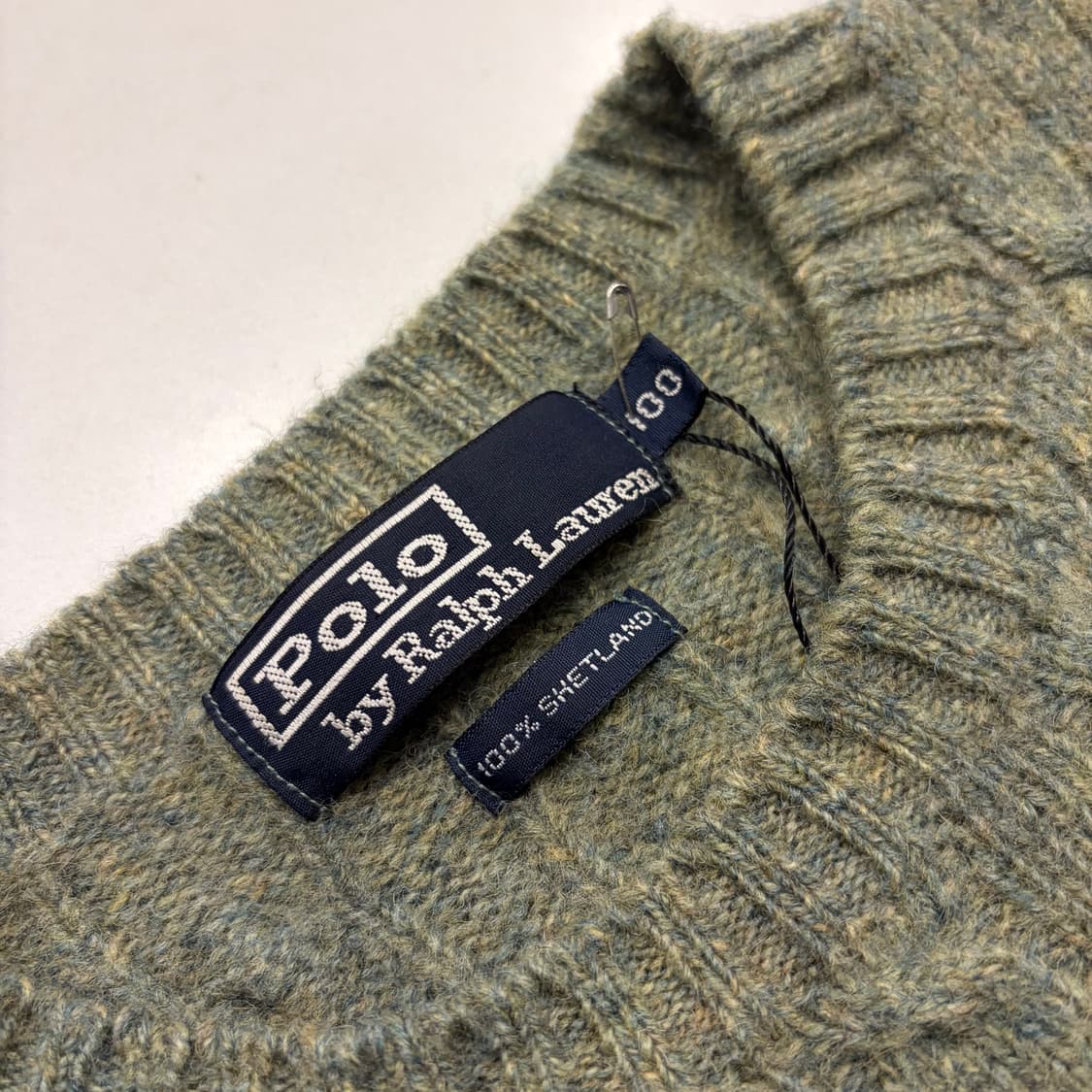 [100] 90s 폴로랄프로렌 일경물산 꽈배기 니트 그린 C26 상품이미지4
