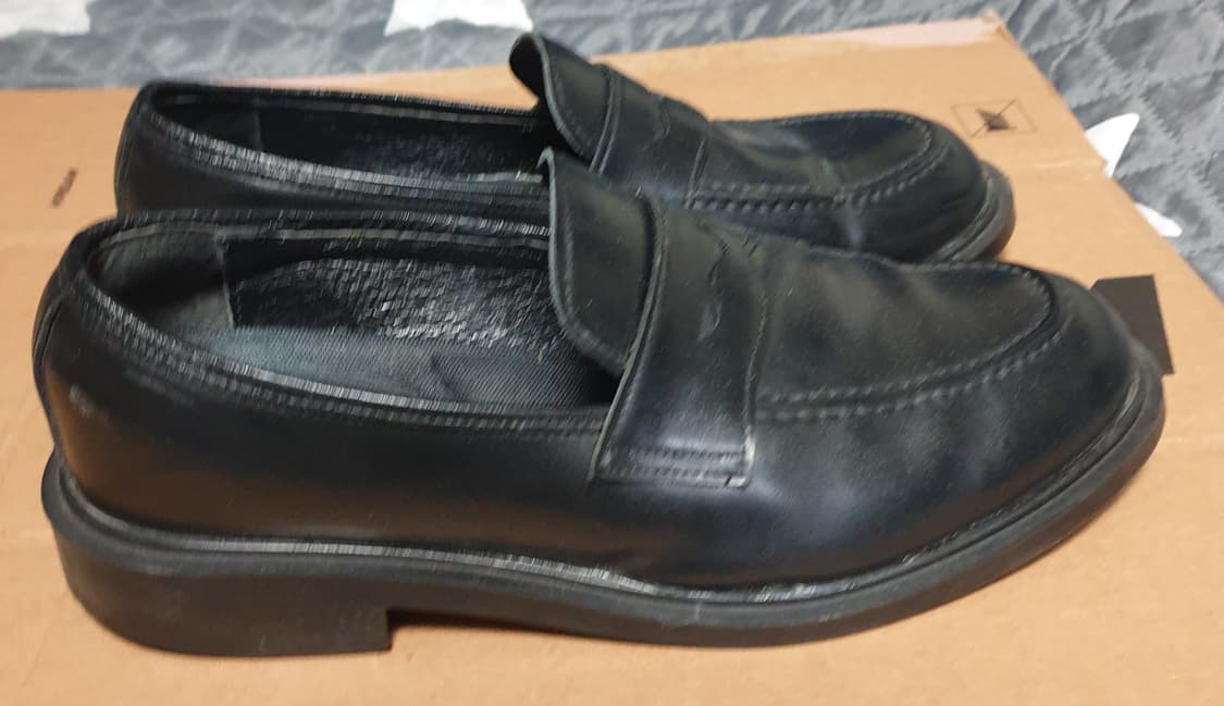 커스텀에이드 소가죽 이지라이트 페니로퍼 블랙 4cm (260) 상품이미지1