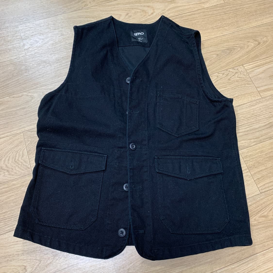 M)Spao 스파오 아메카지 블랙 조끼 베스트 상품이미지1