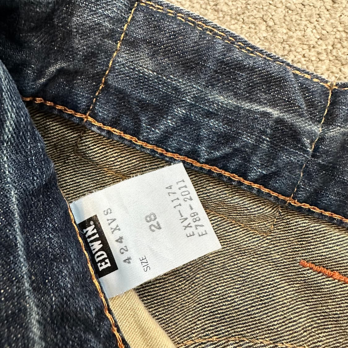 에드윈 424XVS 빈티지 워싱 데님 팬츠(28) 상품이미지8