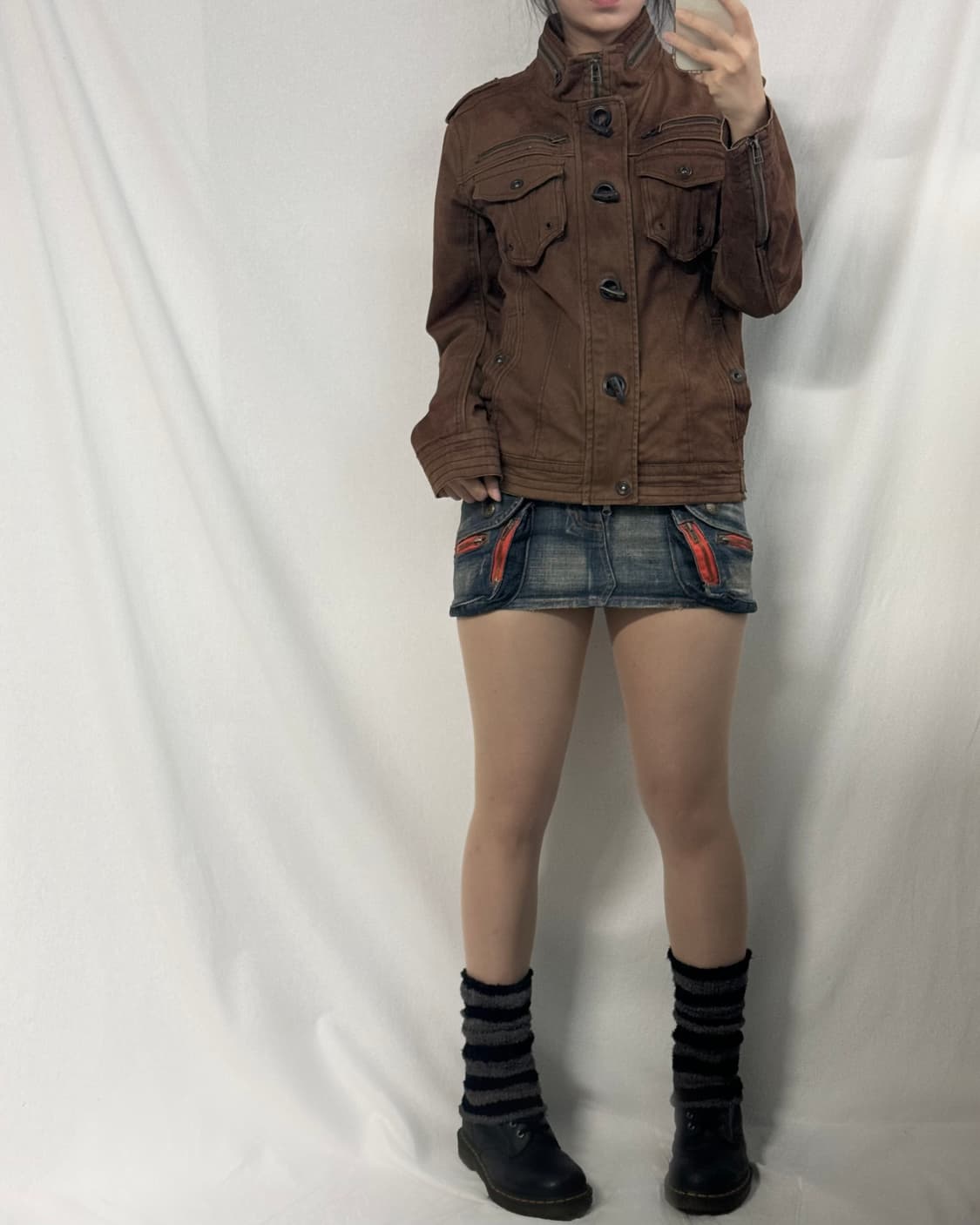 토글 버틍 지퍼 디테일 자켓 상품이미지2