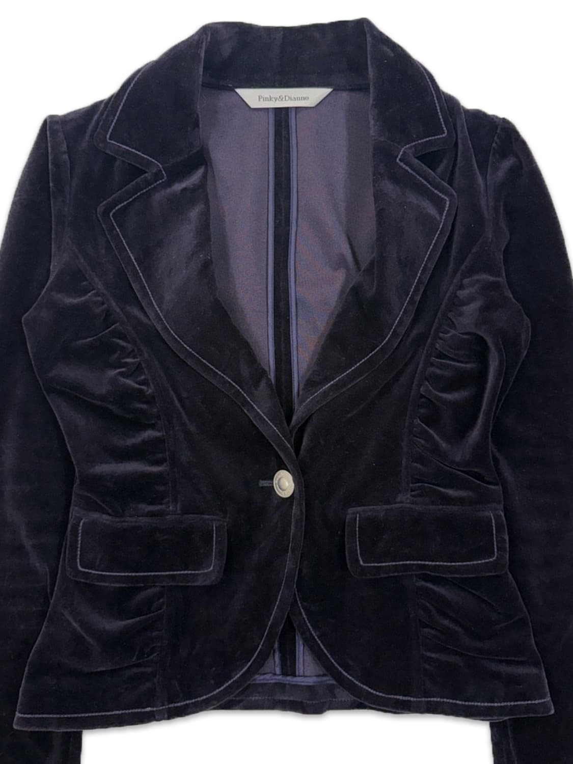 빈티지 Pinky&Dianne 퍼플 벨벳 셔링 싱글 자켓 상품이미지3