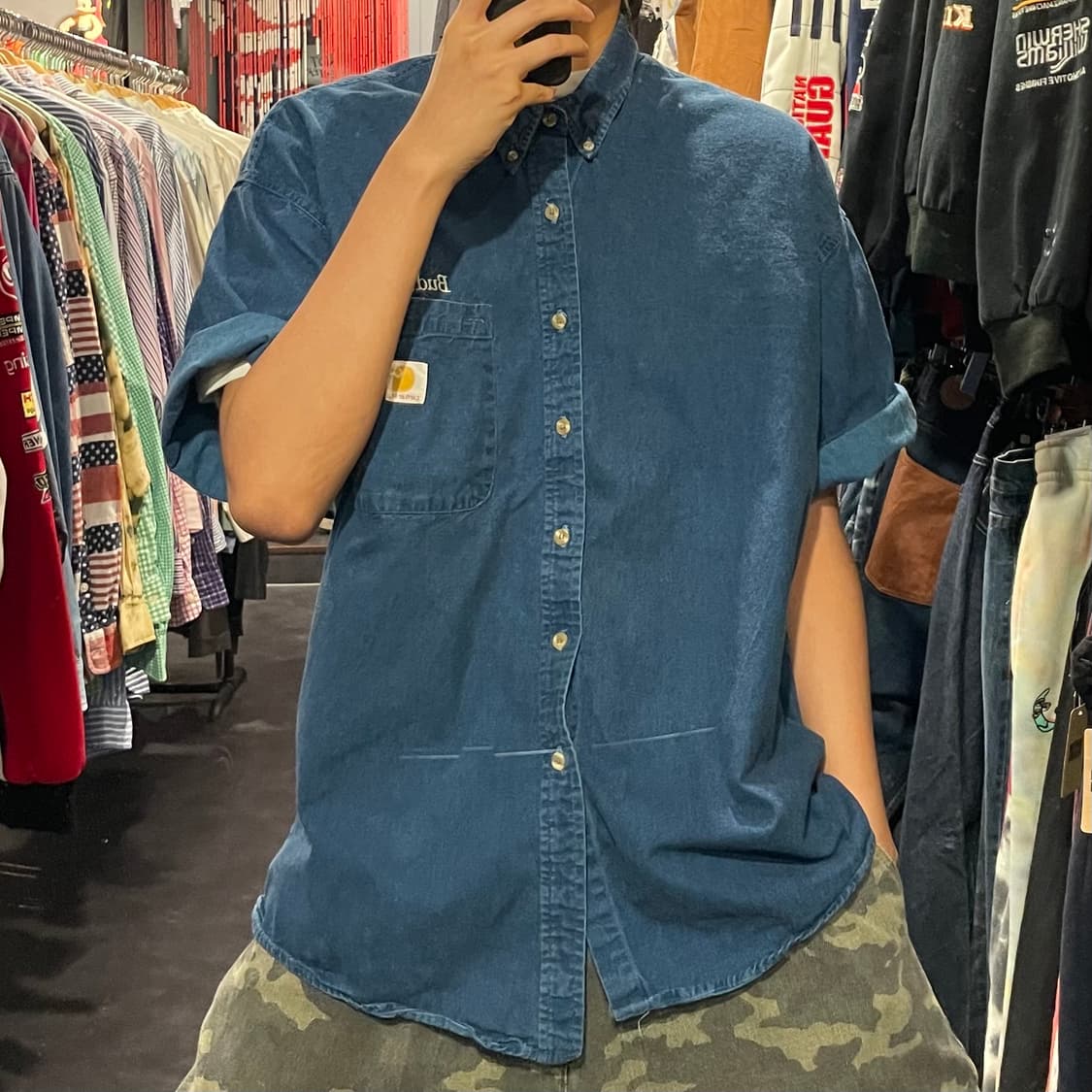 [IM] carhartt 칼하트 진청 데님 반팔셔츠 상품이미지5