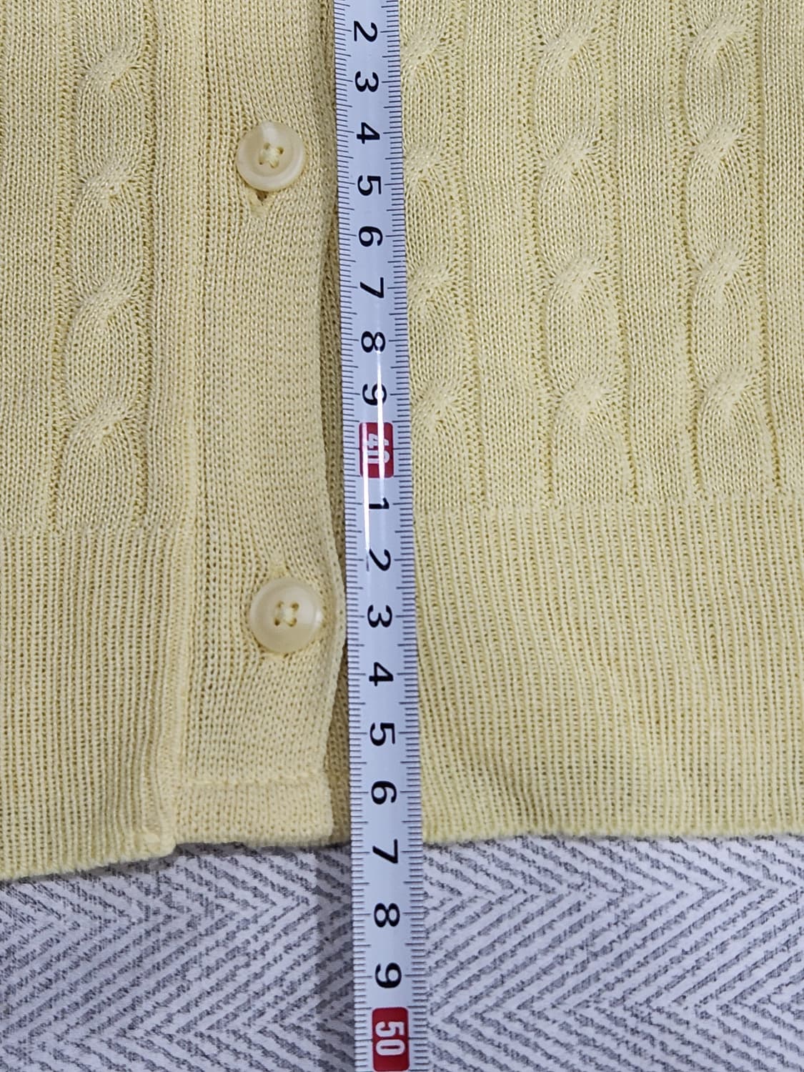 [M] 미쏘 MIXXO 옐로우 꽈배기 반팔 가디건 상품이미지9