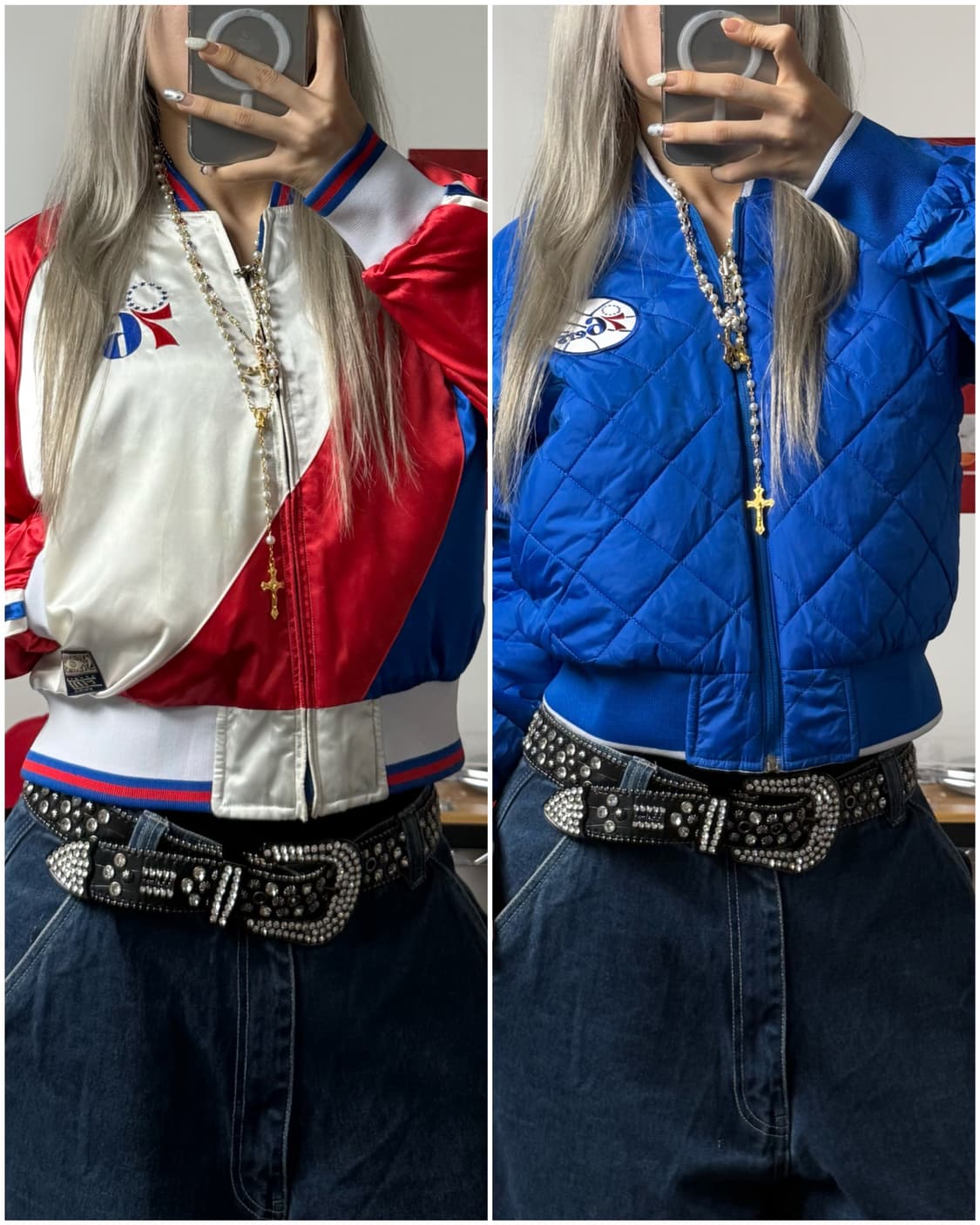 NBA 00s 리버시블 여성용 사틴 스타디움 자켓  상품이미지1