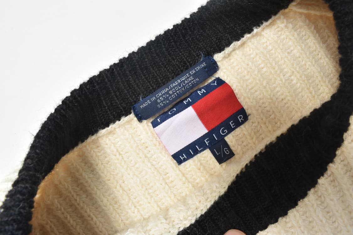 90S 타미힐피거 헤비 울 니트 스웨터 L N3238 상품이미지5