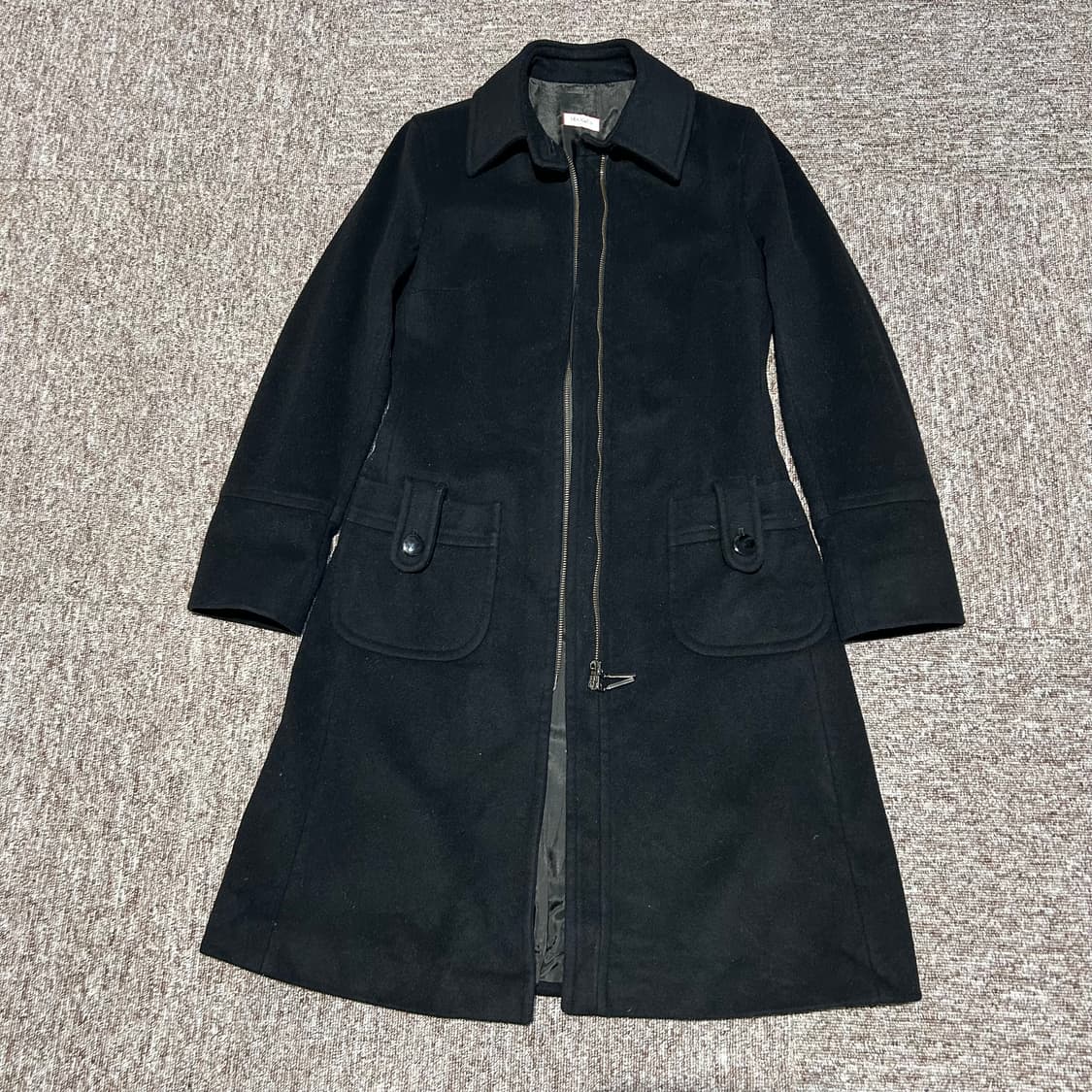 40size) 막스마라 막스앤코 2way 블랙 울 코트 상품이미지2