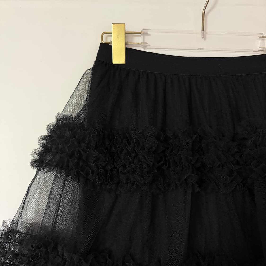 새상품 여자 5단 캉캉 롱치마 (블랙) 상품이미지4