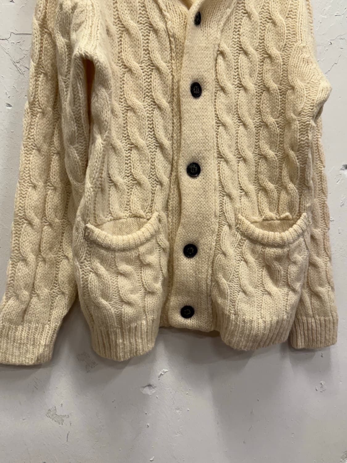 M) NAVAL Tokyo Japan Wool Cable Shawl Ca 상품이미지4