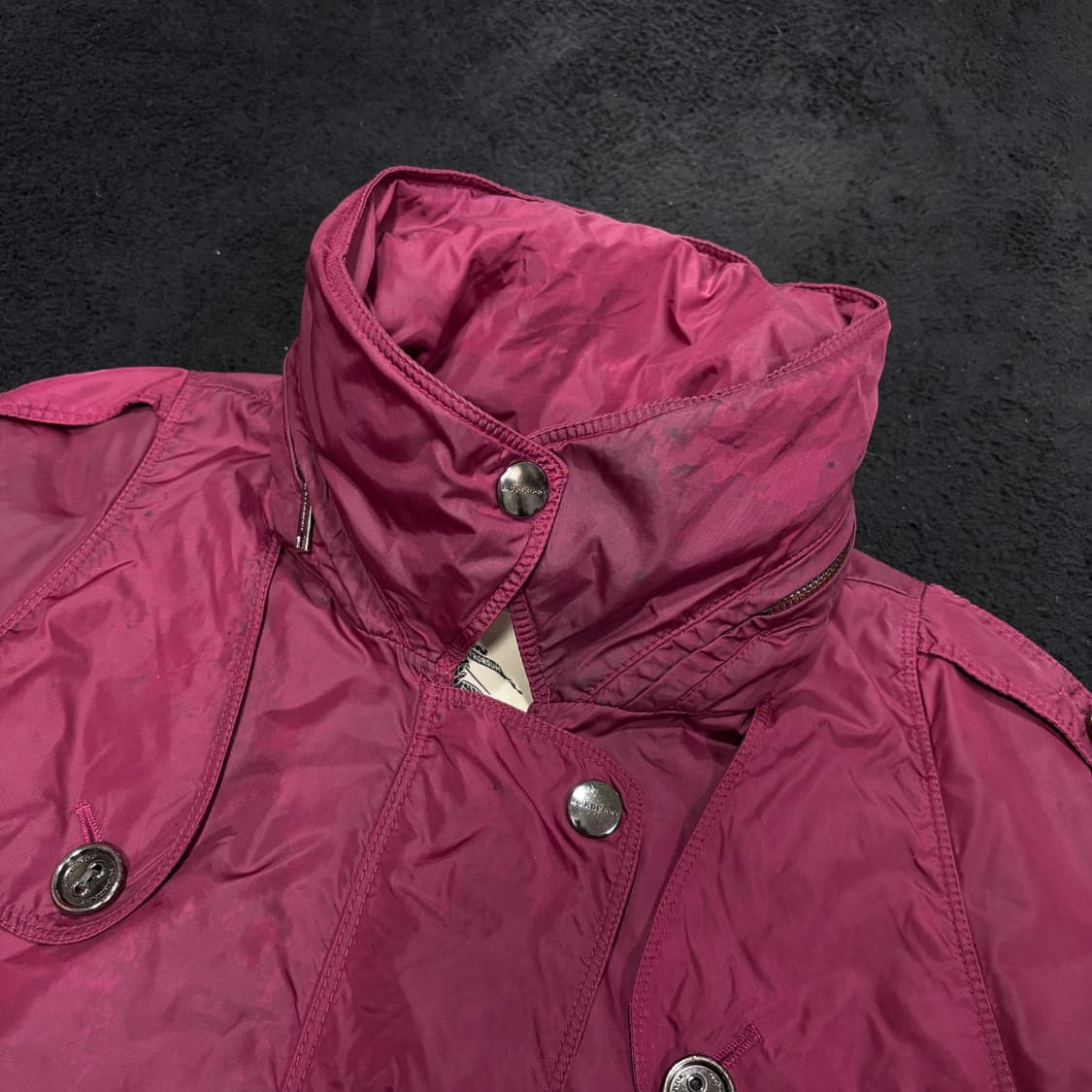 우먼M 버버리 BURBERRY 버건디 바람막이 자켓 상품이미지4