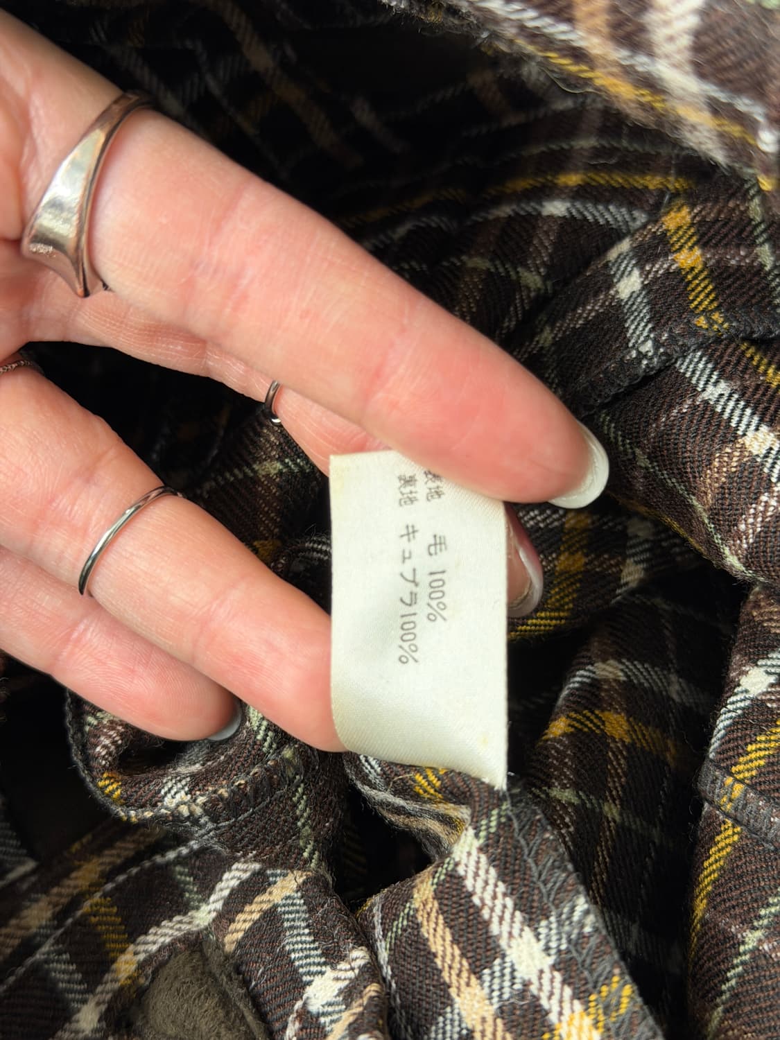 일본빈티지 브라운 체크 울 미디스커트 상품이미지10