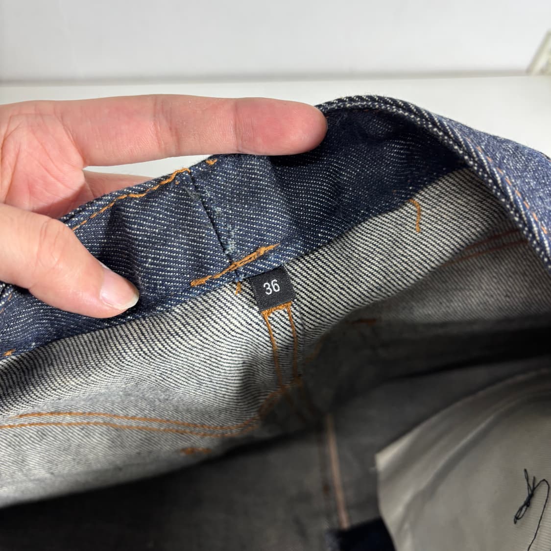 우먼26-28 APC 아페쎄 생지 셀비지 데님 스커트 상품이미지5