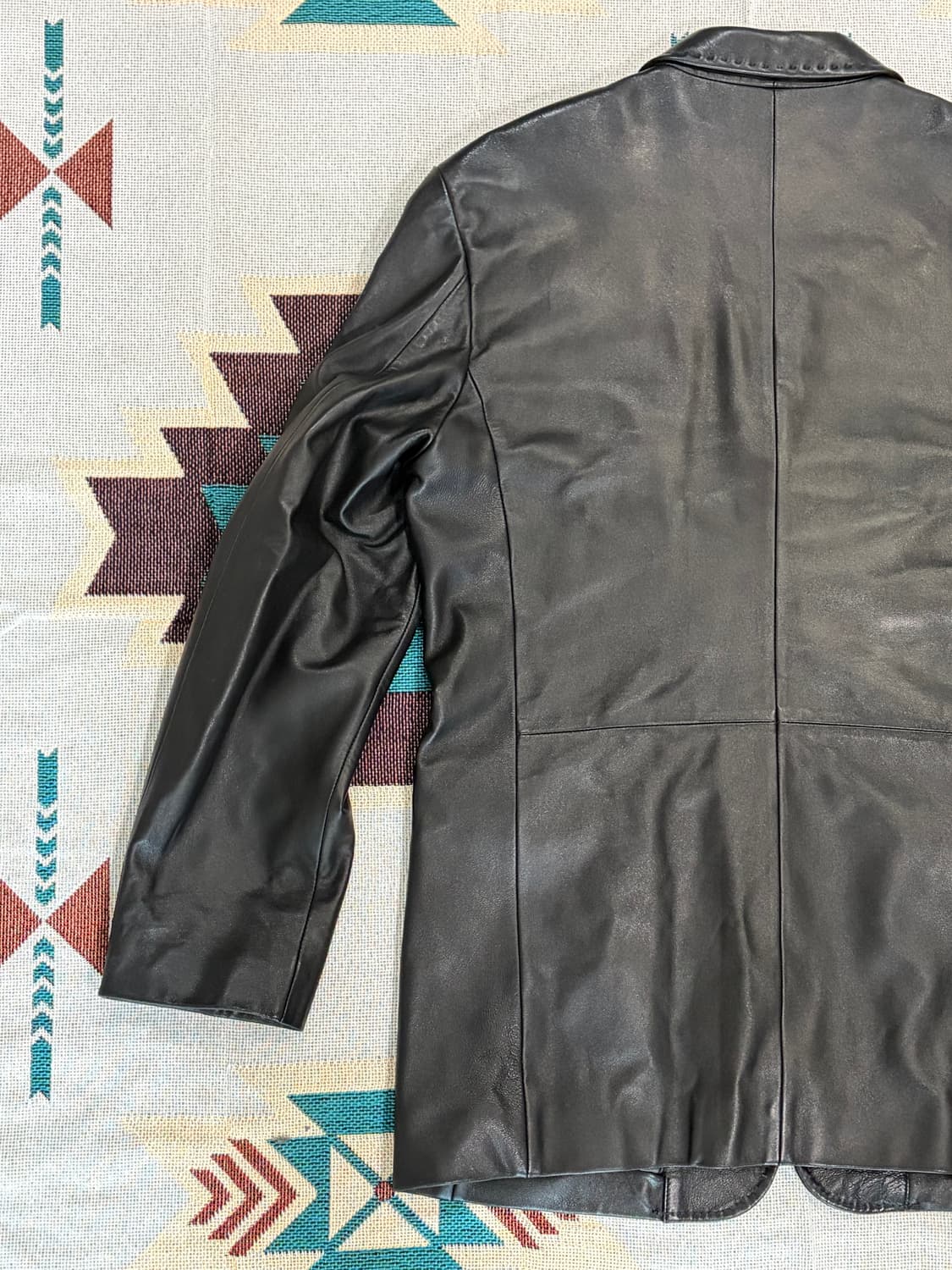 Comodo 양가죽 3버튼 레더 블레이저 카코트 상품이미지7