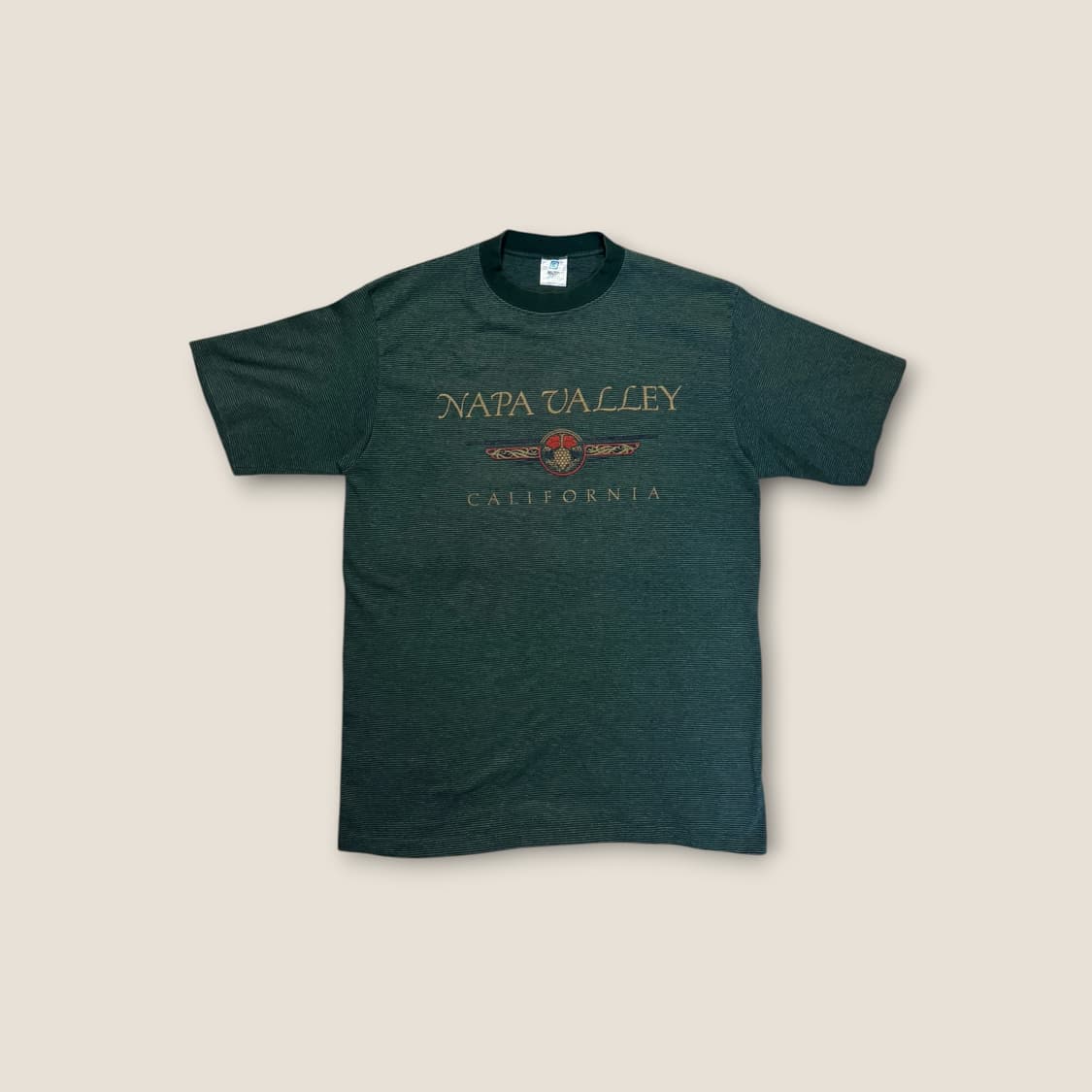 90s USA BELTON 스트라이프 프린팅 티셔츠 L 상품이미지2