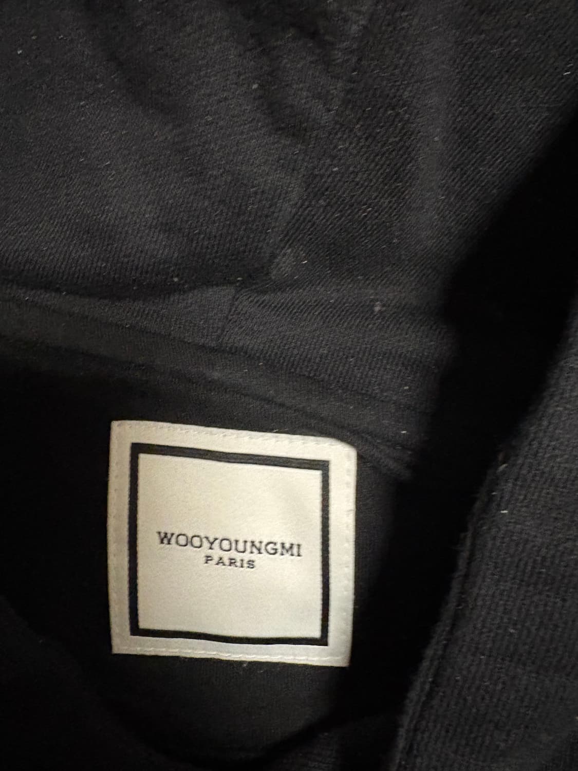 우영미 로고 블랙 후드티 48 황금사이즈 상품이미지3