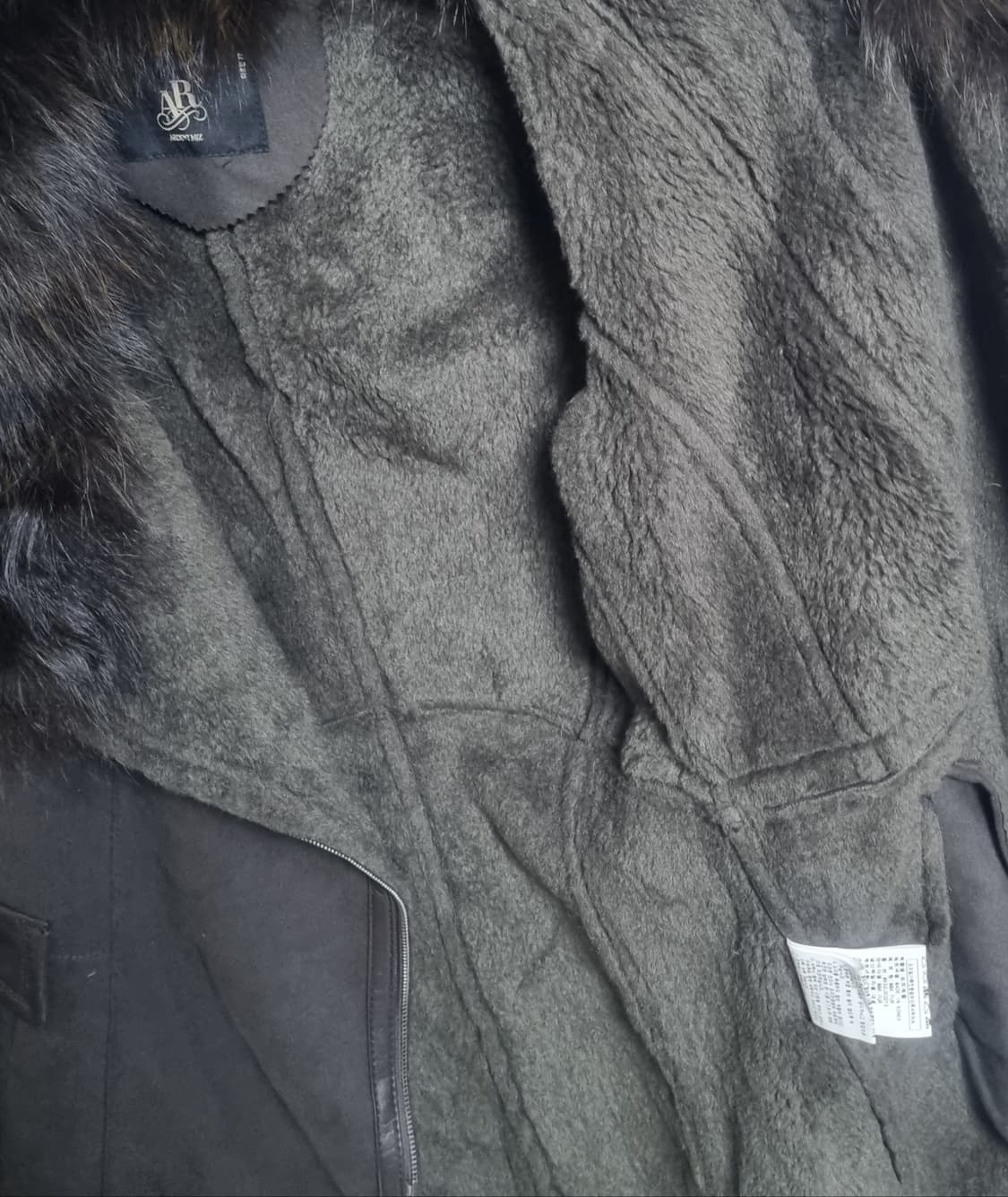 77) 아르덴미즈 카키브라운 양가죽/폭스퍼 무스탕 자켓 상품이미지3