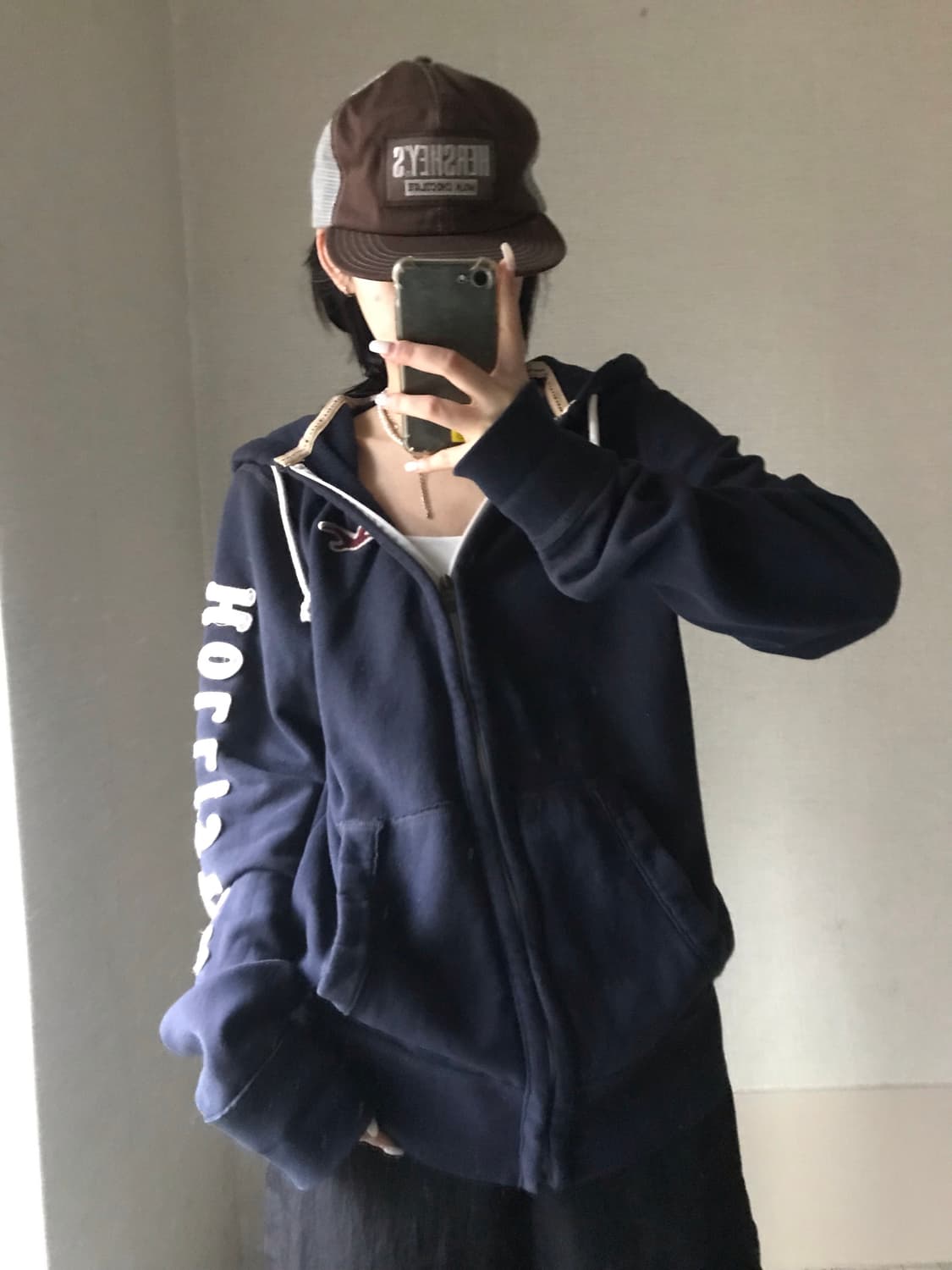 홀리스터 네이비 스티치 후드집업 상품이미지1