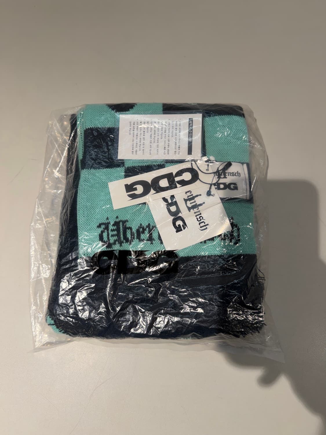 CDG 지드래곤 지디 위버멘쉬 CDGDC 머플러 민트 블랙 상품이미지1