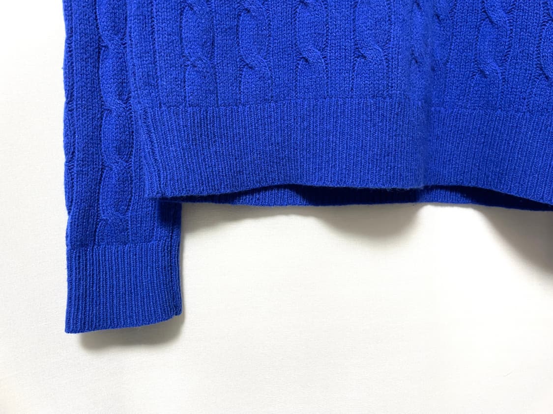 폴로 랄프로렌 여성 메리노 울 캐시미어 케이블 꽈배기 니트 _ 코발트블루 상품이미지3