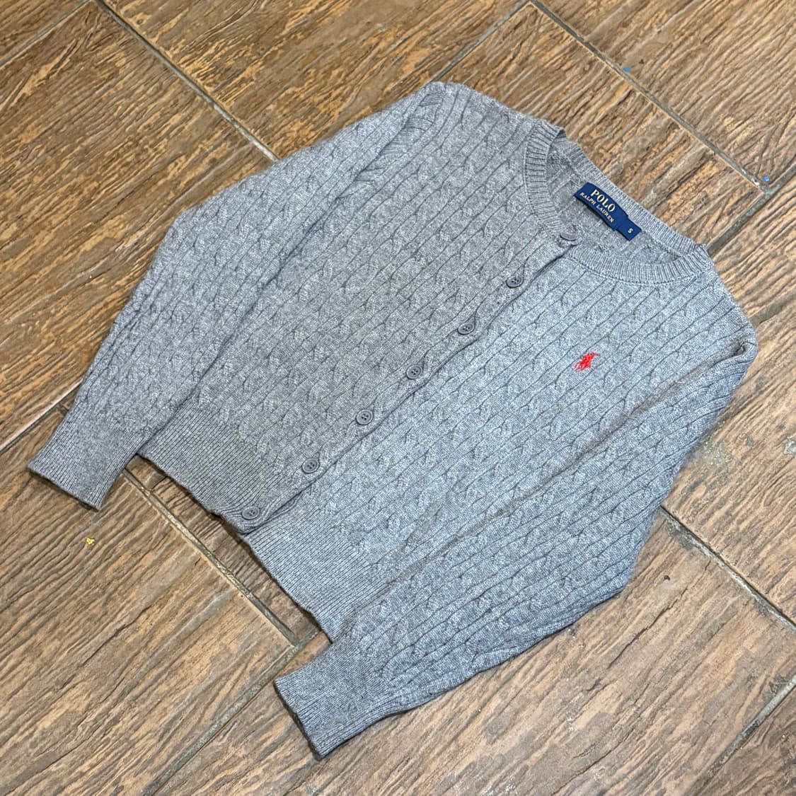 [HI] Polo 폴로 케이블 니트 가디건 그레이 상품이미지4