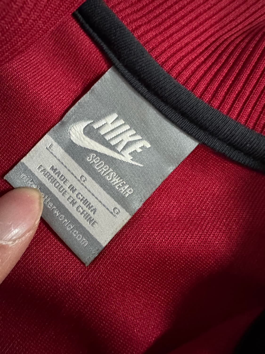 나이키 올드스쿨 레드 트랙탑 라인 집업 져지 M~L 상품이미지3