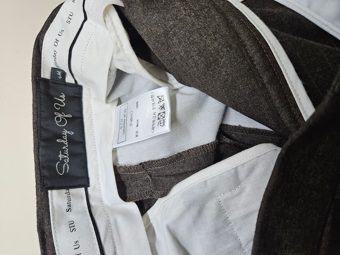 허리단면 40cm) STU 와이드 울 팬츠 슬랙스 울100% 상품이미지3