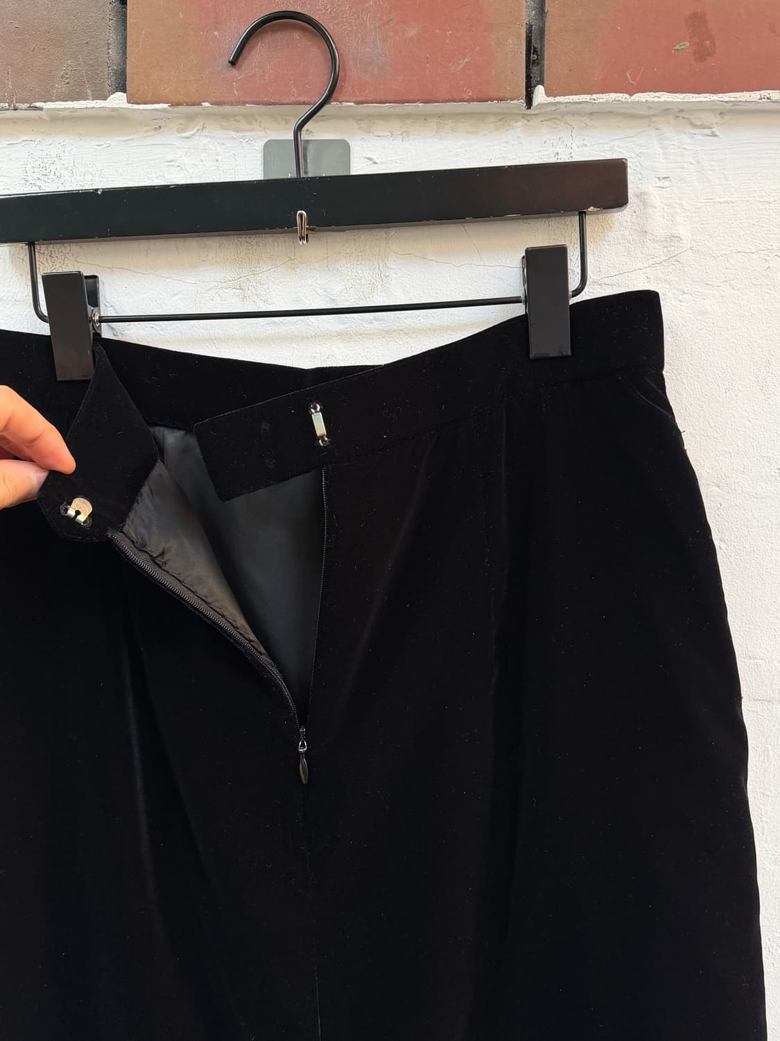 Vintage 빈티지 벨벳 스커트 블랙 상품이미지5