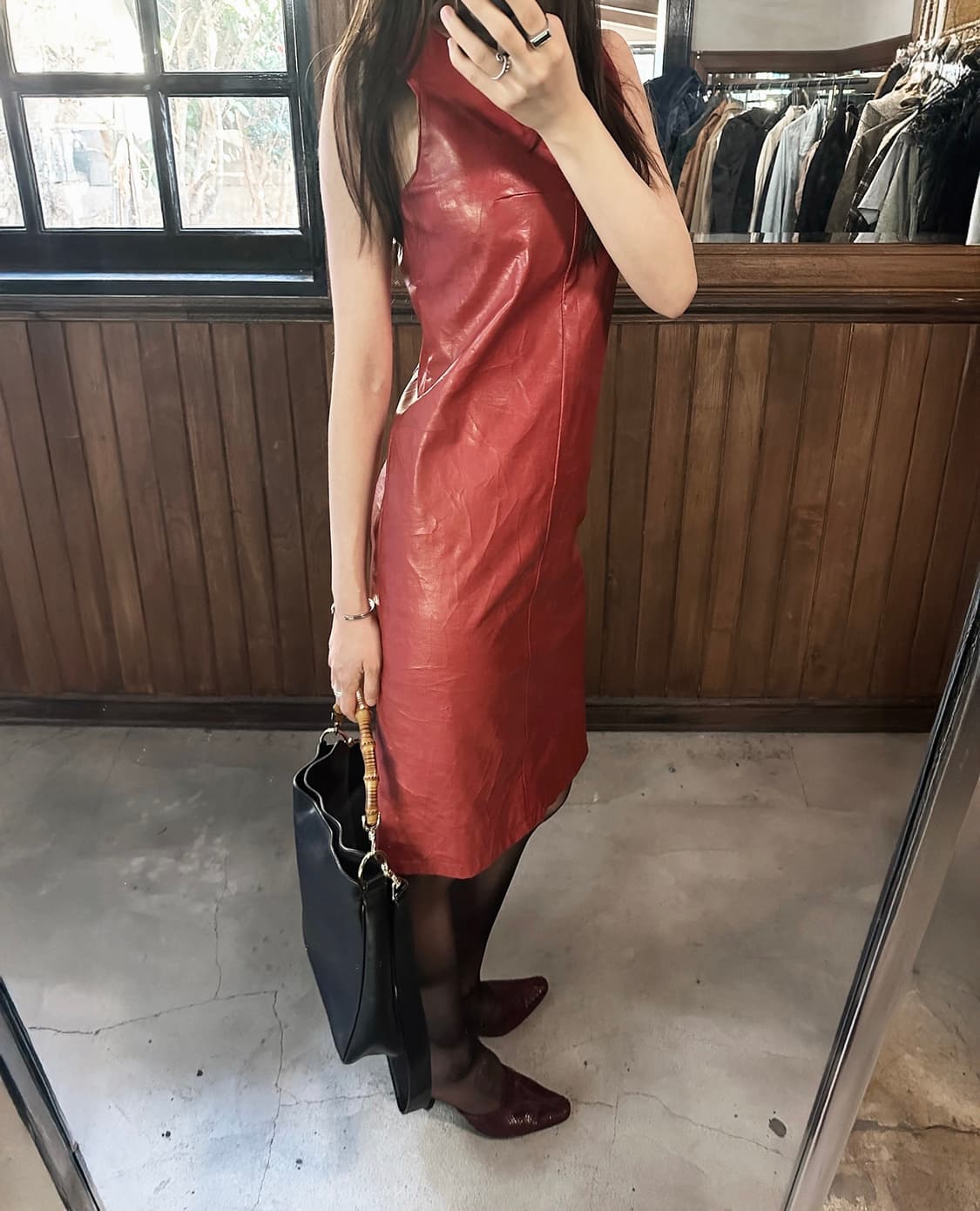MCM leather sleeveless red dress 상품이미지1