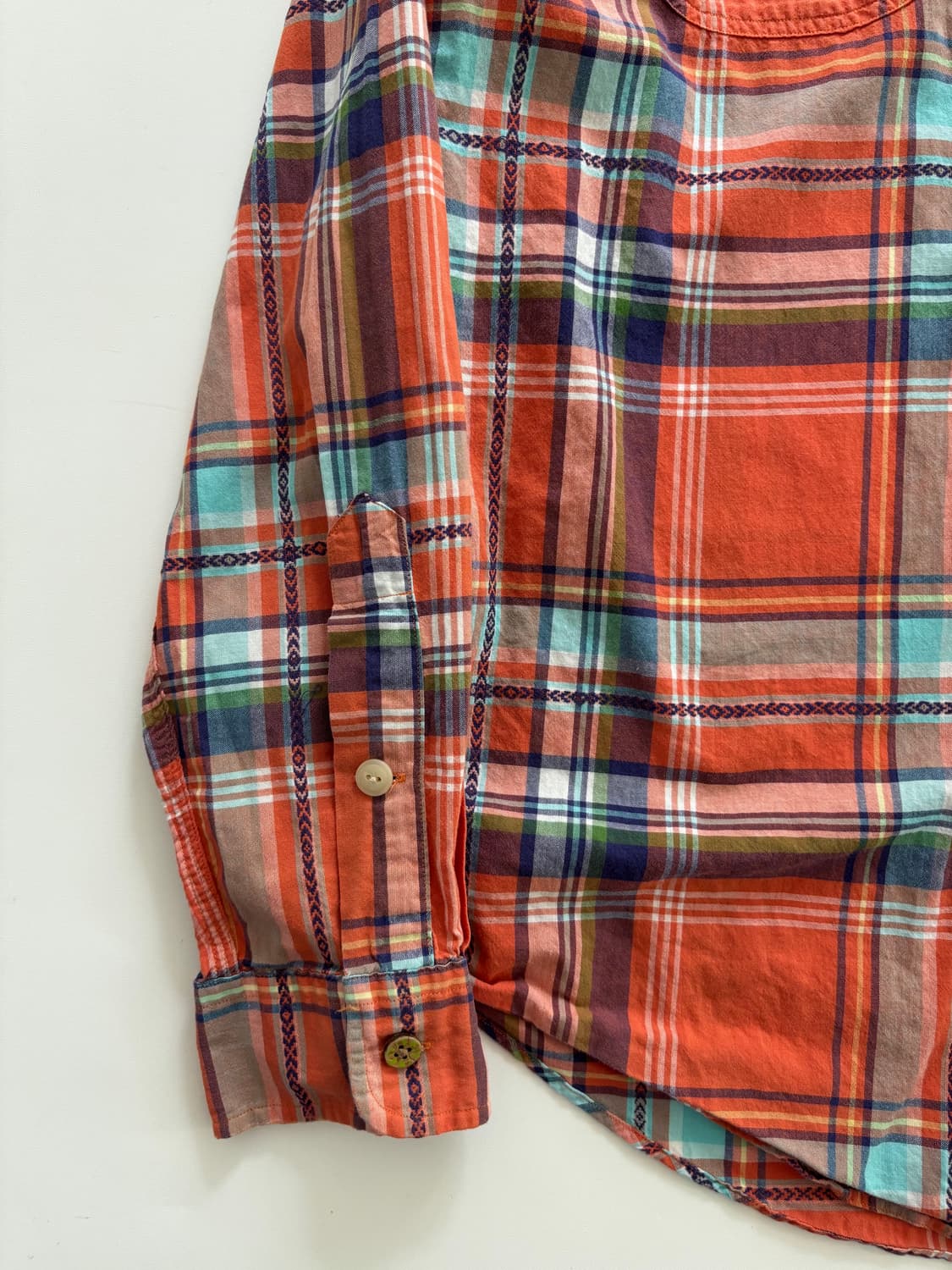 Polo 폴로 랄프로렌 오렌지 컬러 체크 패턴 투포켓 셔츠 상품이미지2