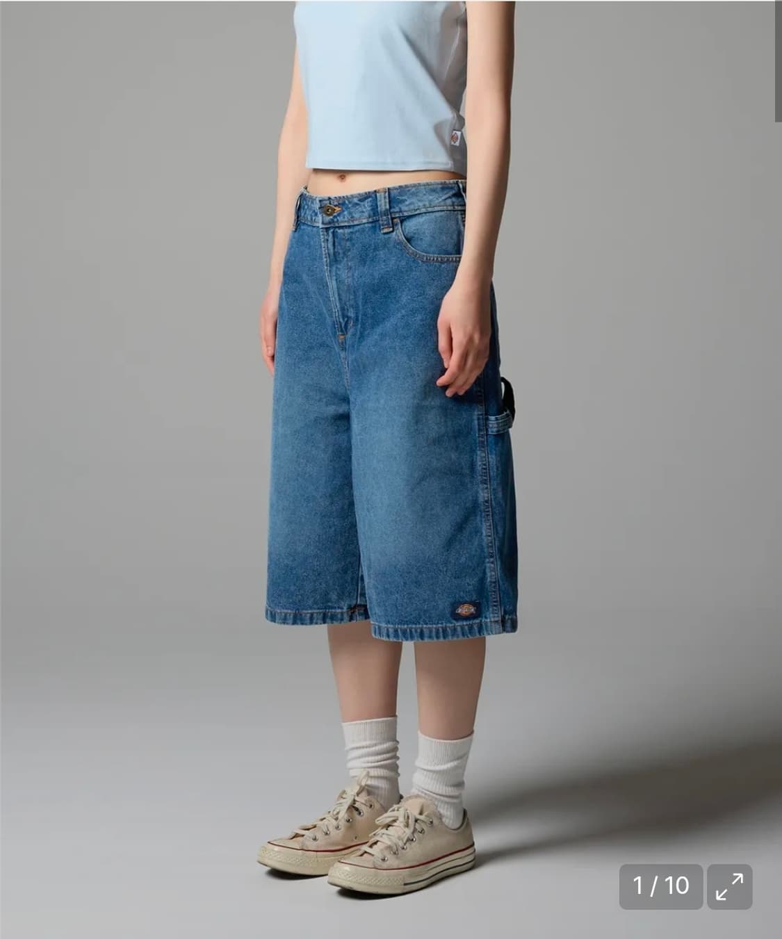우먼스 카펜터 데님 쇼츠 Rinsed Blue 상품이미지1