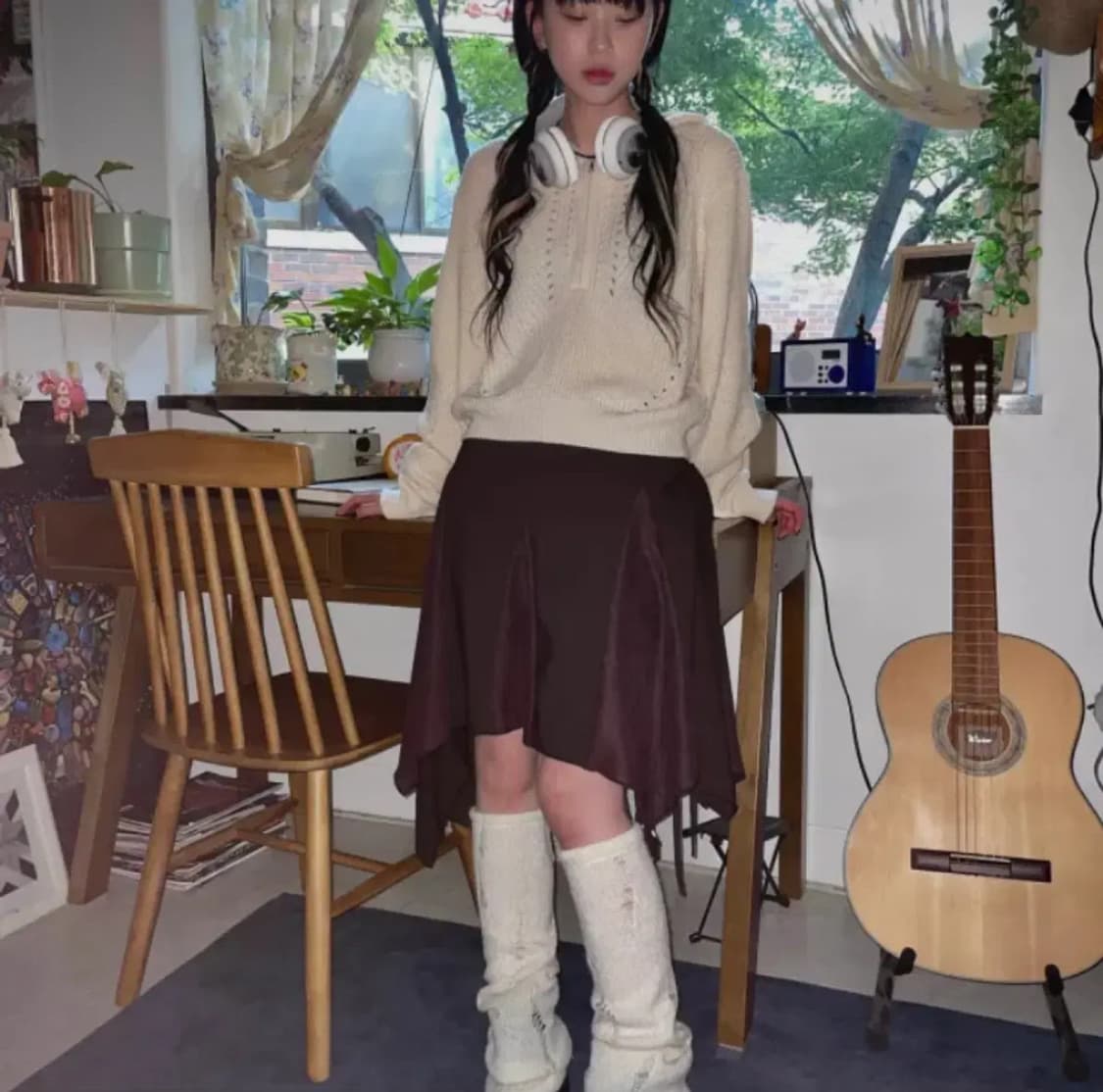 빈티지 레이어드 미디 스커트 치마 그런지페어리 일본 니혼진 모래하우스 상품이미지1