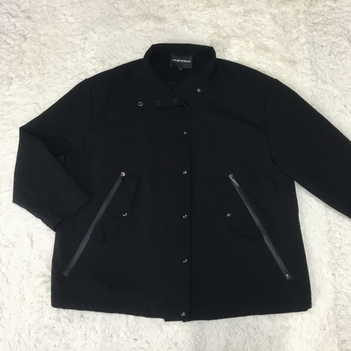 엠포리오 아르마니 여성 숏 트렌치 자켓 블랙 CC12 상품이미지1