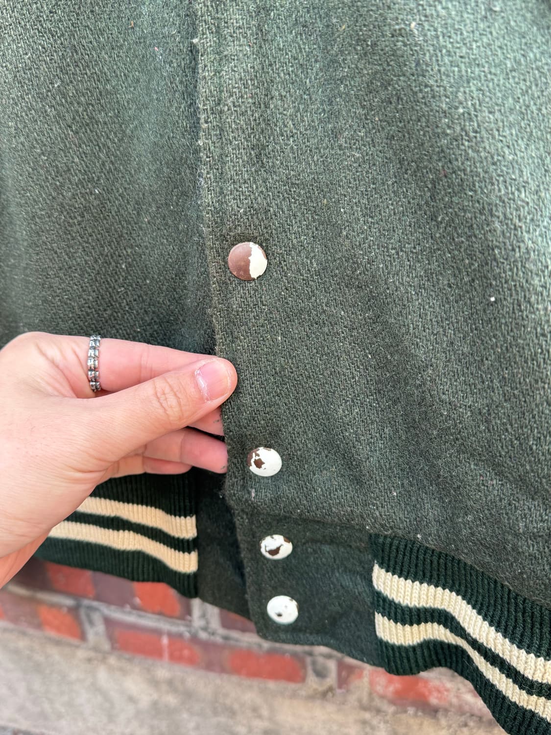 80s 캐치볼 소가죽 울 바시티자켓  상품이미지8