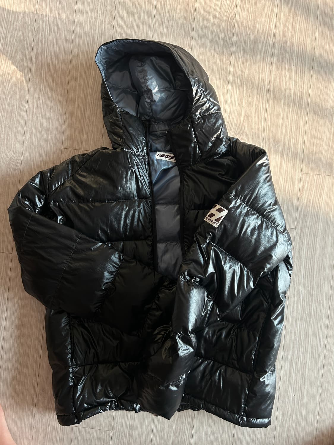 (L)헤리티지플로스 1972 plg 후드자켓 패딩 블랙 상품이미지2